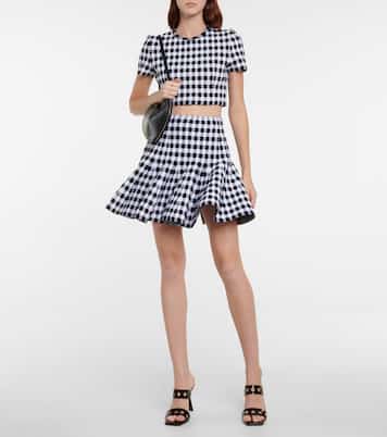 Top cropped pied-de-poule | Alaïa