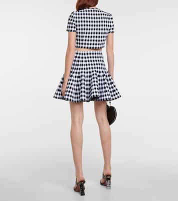 Top cropped pied-de-poule | Alaïa