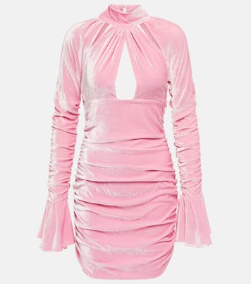 Ruched mockneck velvet minidress | Blumarine