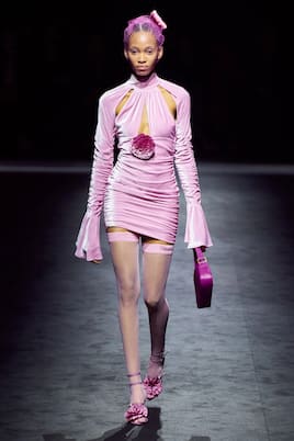 Ruched mockneck velvet minidress | Blumarine
