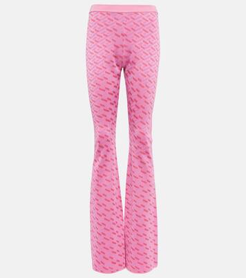 La Greca jacquard silk-blend flared pants | Versace