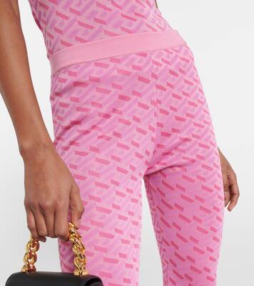 La Greca jacquard silk-blend flared pants | Versace
