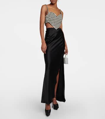 Pumps con plateau Yigit in raso | Amina Muaddi