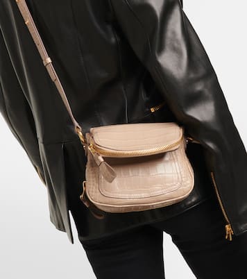Jennifer Mini croc-effect leather shoulder bag | Tom Ford