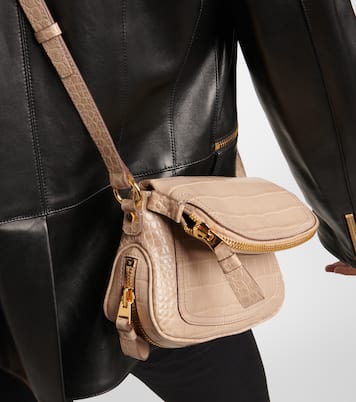 Jennifer Mini croc-effect leather shoulder bag | Tom Ford