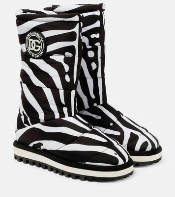 Zebra-print padded nylon snow boots | Dolce&Gabbana