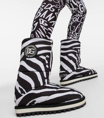 Zebra-print padded nylon snow boots | Dolce&Gabbana
