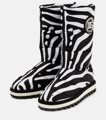 Zebra-print padded nylon snow boots | Dolce&Gabbana