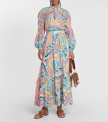 Blusa in georgette con stampa e fiocco | Etro