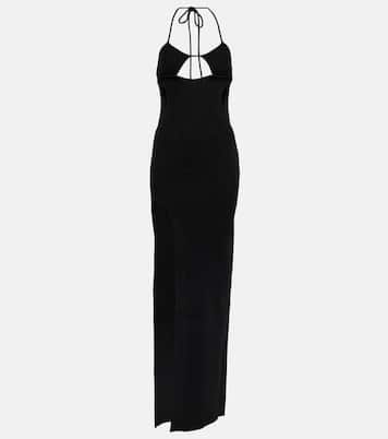 Cutout ribbed-knit gown | Off-White