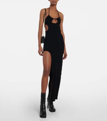 Cutout ribbed-knit gown | Off-White