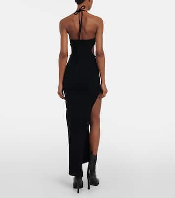 Cutout ribbed-knit gown | Off-White