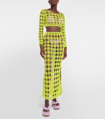 Top cropped Bella in crochet di cotone | Anna Kosturova