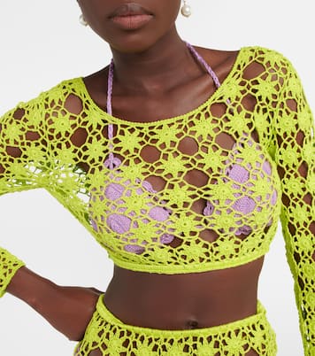 Top cropped Bella in crochet di cotone | Anna Kosturova
