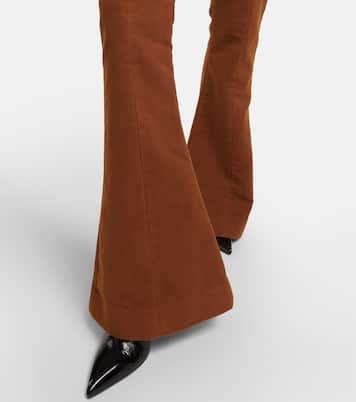 Pantaloni flared in cotone a vita bassa | Balmain
