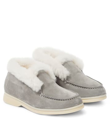 Ankle Boots Open Walk aus Veloursleder | Loro Piana Kids