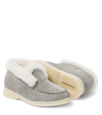 Ankle Boots Open Walk aus Veloursleder | Loro Piana Kids