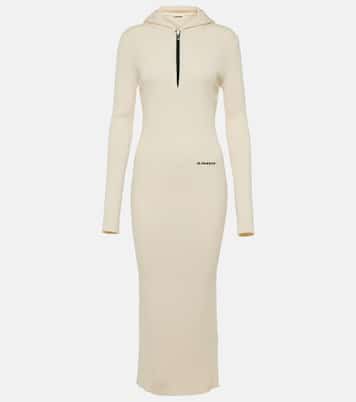 Vestido midi en mezcla de lana | Jil Sander