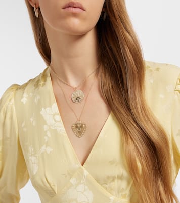 Collana in oro 18kt con diamanti e tsavoriti | Ileana Makri