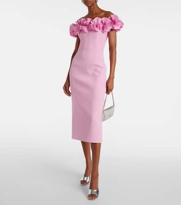 Odetta floral-appliqué midi dress | Rebecca Vallance