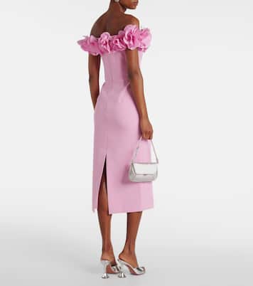 Odetta floral-appliqué midi dress | Rebecca Vallance