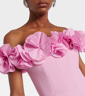 Odetta floral-appliqué midi dress | Rebecca Vallance