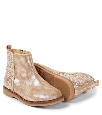 Botines Trip Back de piel con glitter | Pom d'Api