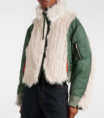 Chaqueta técnica con pelo sintético | Sacai