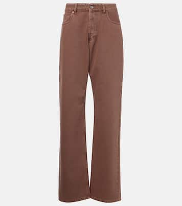 Jeans a gamba larga con logo | Miu Miu