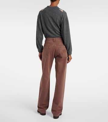 Jeans a gamba larga con logo | Miu Miu