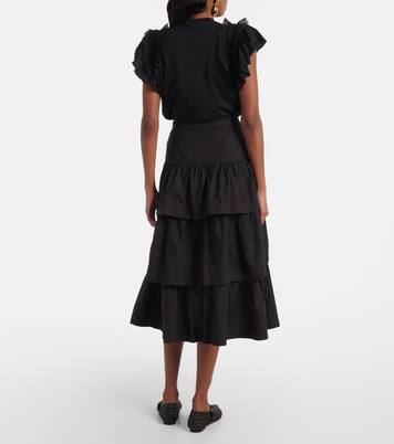 Gonna midi Winnie in cotone a balze | Ulla Johnson