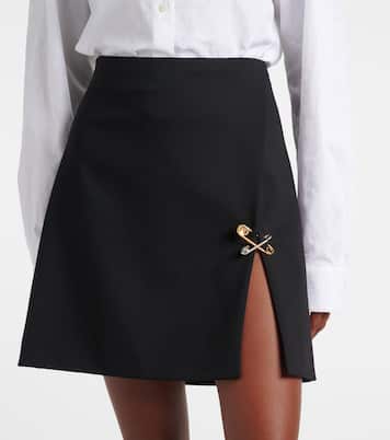 Safety Pin wool miniskirt | Versace