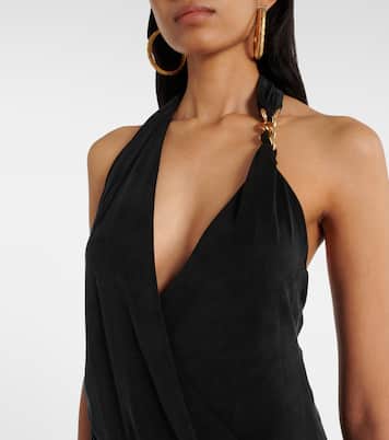 Draped halterneck jersey minidress | Balmain