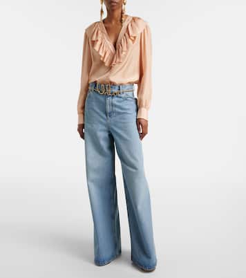 Blusa in seta habotai con volant | Chloé