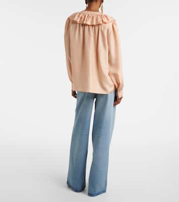 Blusa in seta habotai con volant | Chloé