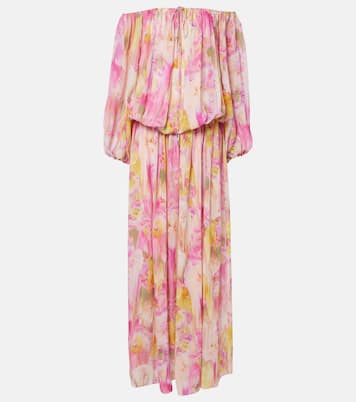 Abito lungo in georgette con stampa | Blumarine