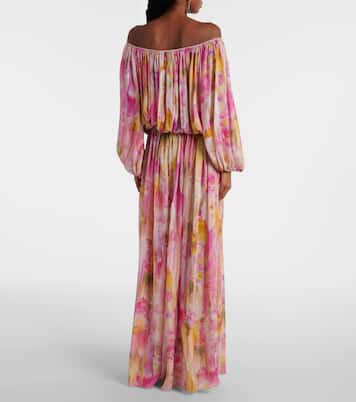 Abito lungo in georgette con stampa | Blumarine