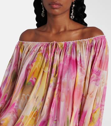 Abito lungo in georgette con stampa | Blumarine