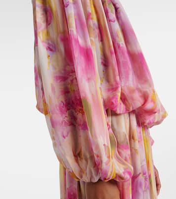 Abito lungo in georgette con stampa | Blumarine