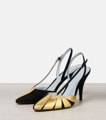 Escarpins Foliefoliage 90 en daim et cuir | Valentino Garavani