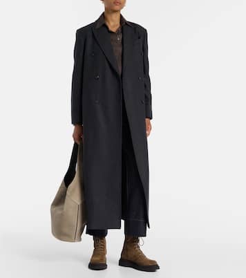 Double-breasted wool coat | Brunello Cucinelli