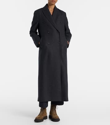 Double-breasted wool coat | Brunello Cucinelli