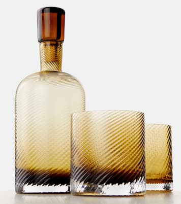Borealis glass bottle and tumblers set  | NasonMoretti