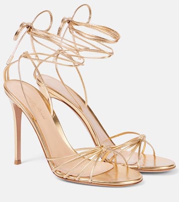 Sandalen 105 aus Metallic-Leder | Gianvito Rossi