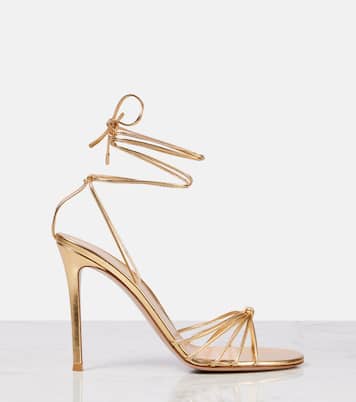 Sandalen 105 aus Metallic-Leder | Gianvito Rossi