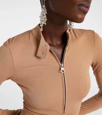 Biker crêpe jersey minidress | Courrèges