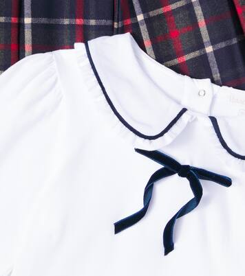 Cotton-blend blouse and plaid shorts set | Patachou