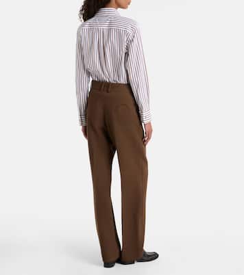 Fox high-rise virgin wool crêpe wide-leg pants | Blazé Milano