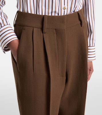 Fox high-rise virgin wool crêpe wide-leg pants | Blazé Milano