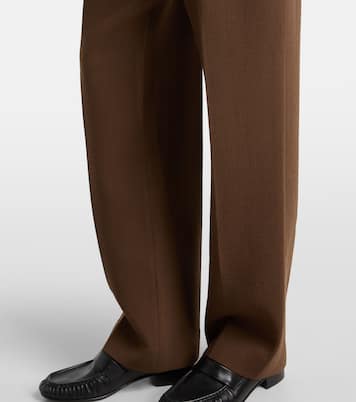 Fox high-rise virgin wool crêpe wide-leg pants | Blazé Milano